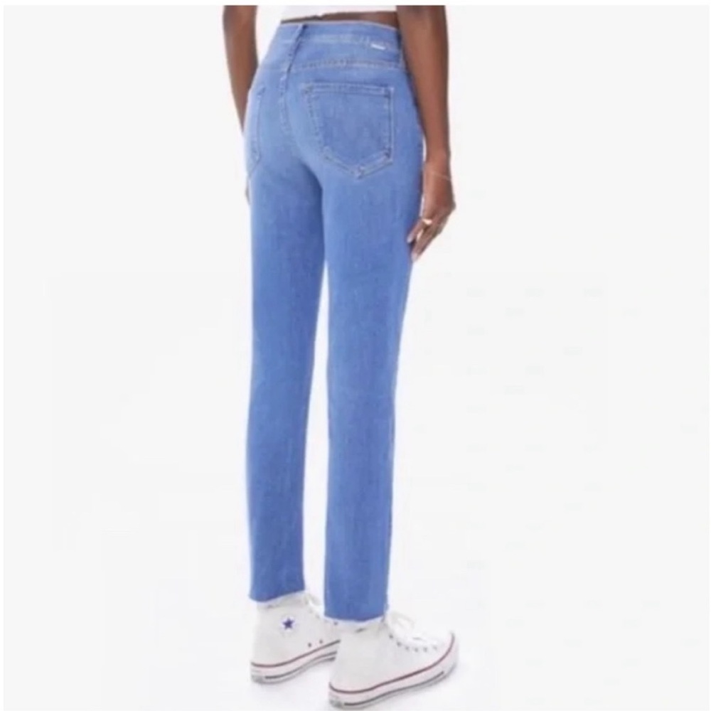MOTHER The Mid Rise Dazzler Ankle Fray in Wash Birds of Paradise Sz 28